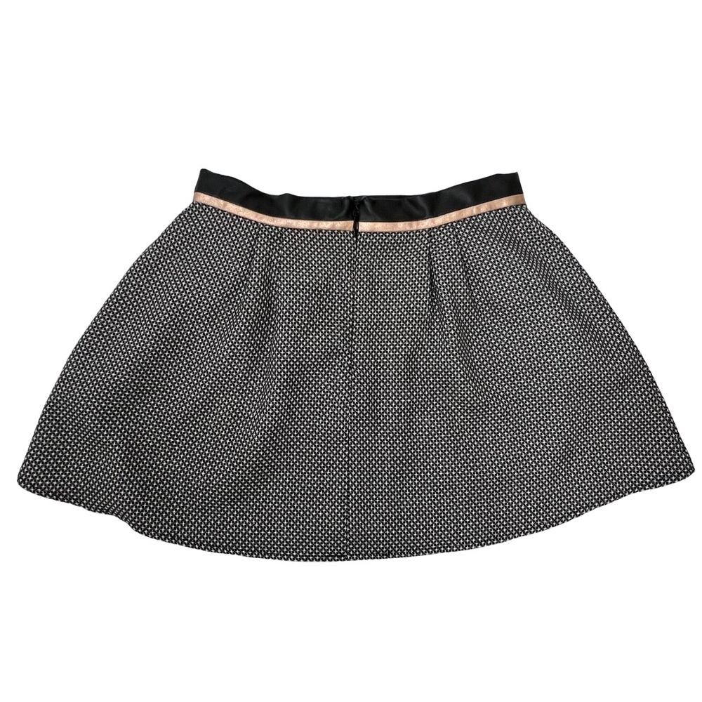 BCBGeneration Mini Skirt Faux Leather Trim Black White Rose Gold 2 QUT3E338 - Picture 9 of 14